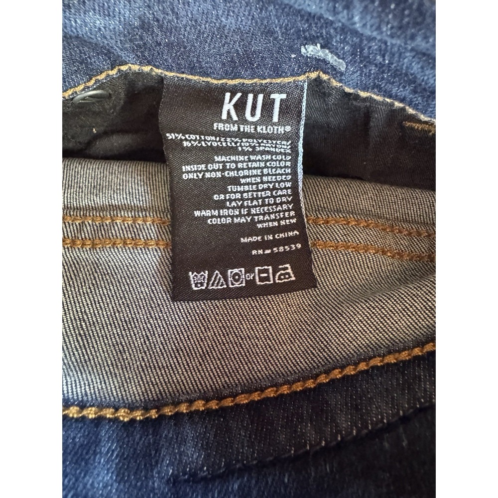 Kut From The Kloth Connie Ankle Skinny Jeans Women's Size 10 Raw Hem Dark Blue - Picture 3 of 13